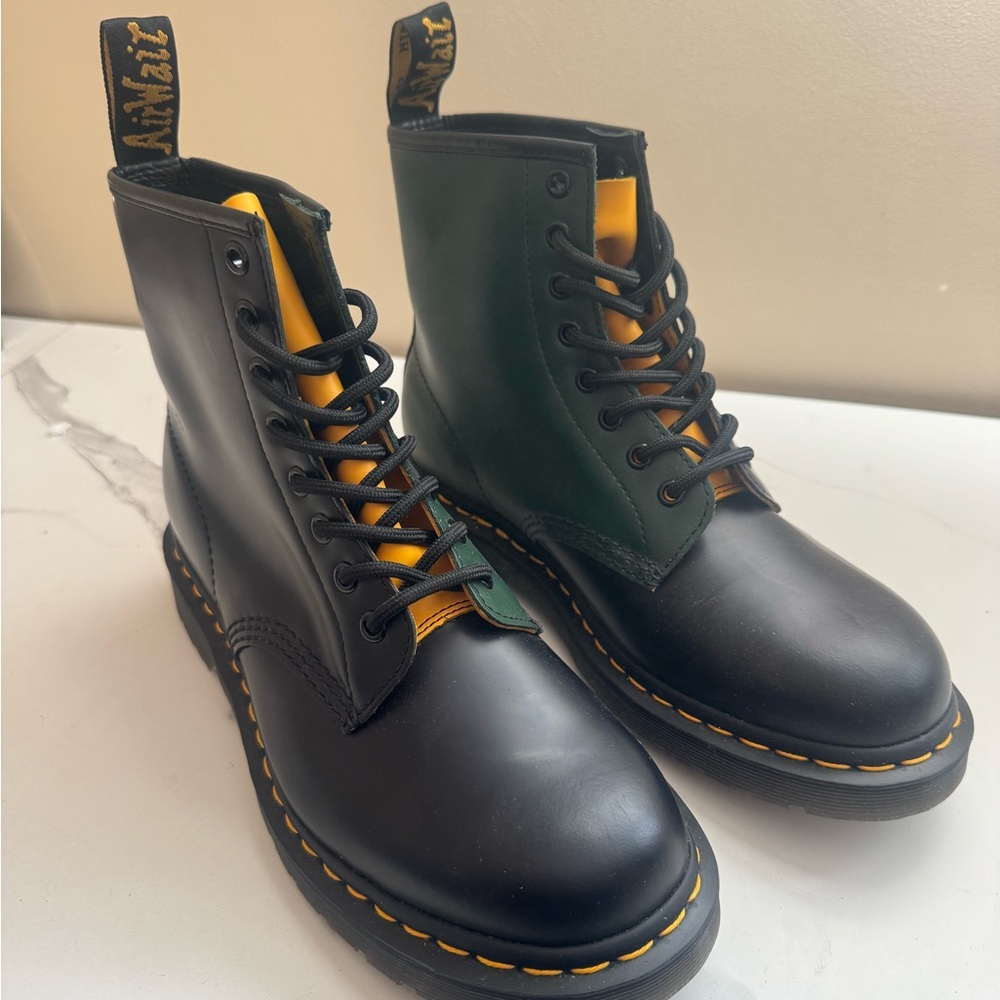Dr. Martens Black and Green Ankle Boots Unisex